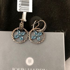 John Hardy Gold & Silver Topaz Drop Earrings